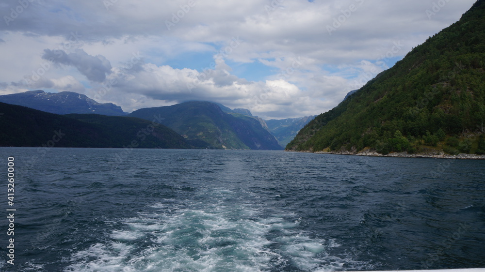 fjord and mountains