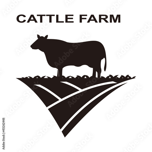 Cattle farm logo  design template vector illustration vector