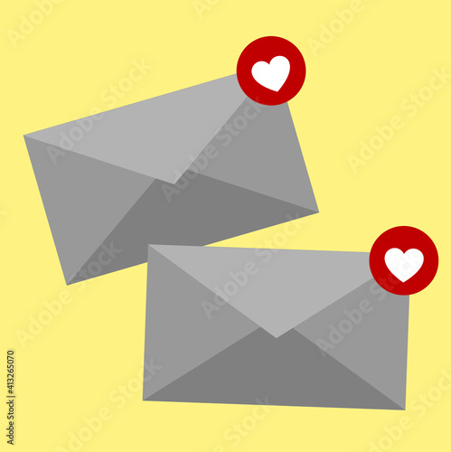 Free Download an adorable envelope with message of love. red love letter vector illustration, can be used for logos, symbols, signs and decorations - GFXLoad