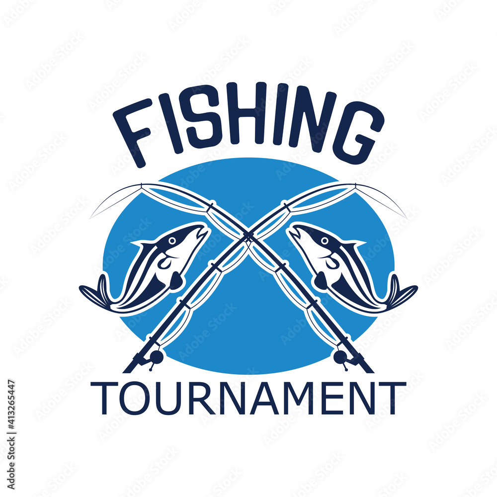 Fototapeta premium fishing logo with text space for your slogan tag line, vector illustration