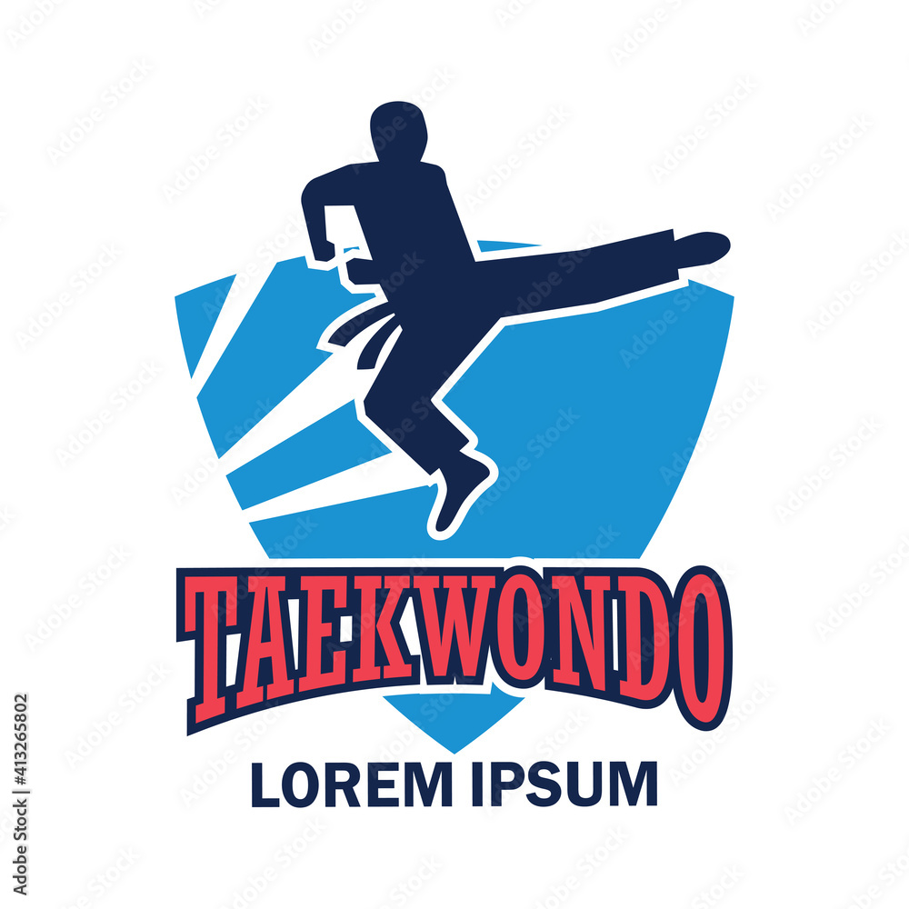taekwondo martial logo with text space for your slogan tag line, vector illustration taekwondo martial logo with text space for your slogan tag line, vector illustration