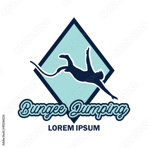 bungee jumping logo with text space for your slogan tag line, vector illustration