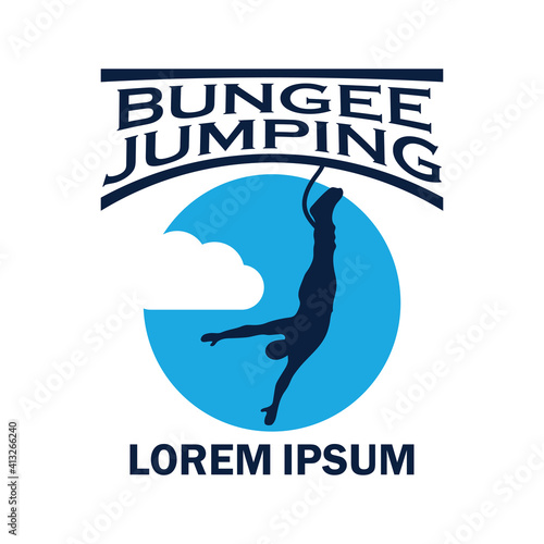 bungee jumping logo with text space for your slogan tag line, vector illustration