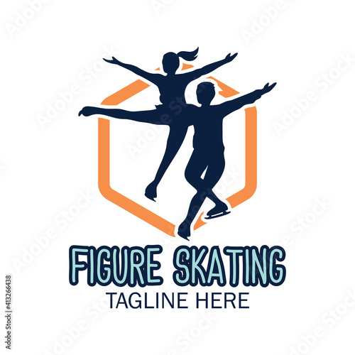 speed skating logo with text space for your slogan tag line, vector illustration