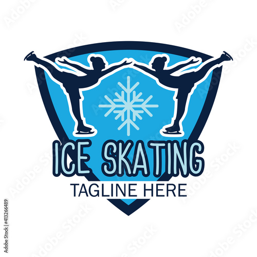 speed skating logo with text space for your slogan tag line, vector illustration