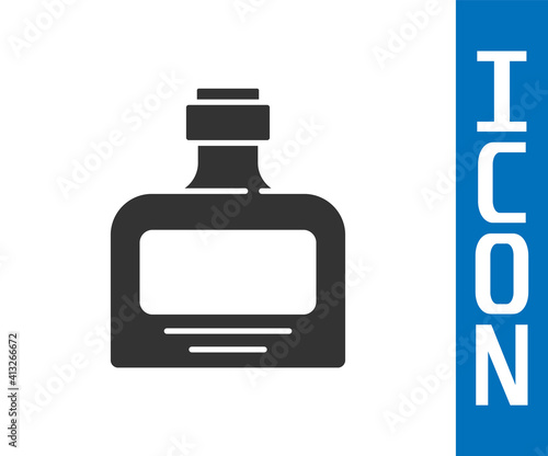 Grey Whiskey bottle icon isolated on white background. Vector.