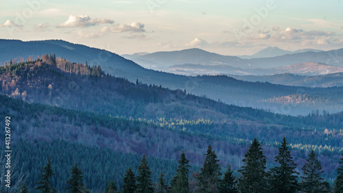 Panoramic view on Karpatian Mountains © AlehAlisevich