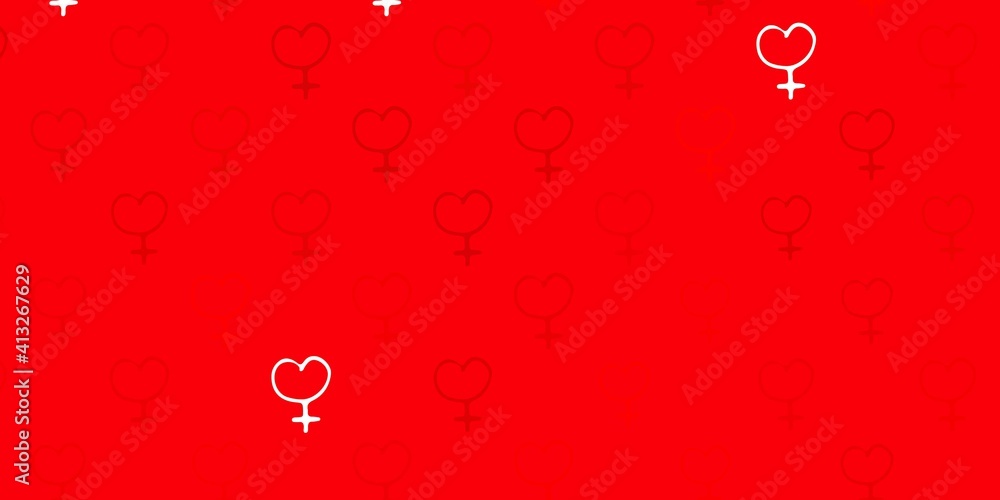 Light Red vector pattern with feminism elements. Light Red vector pattern with feminism elements.