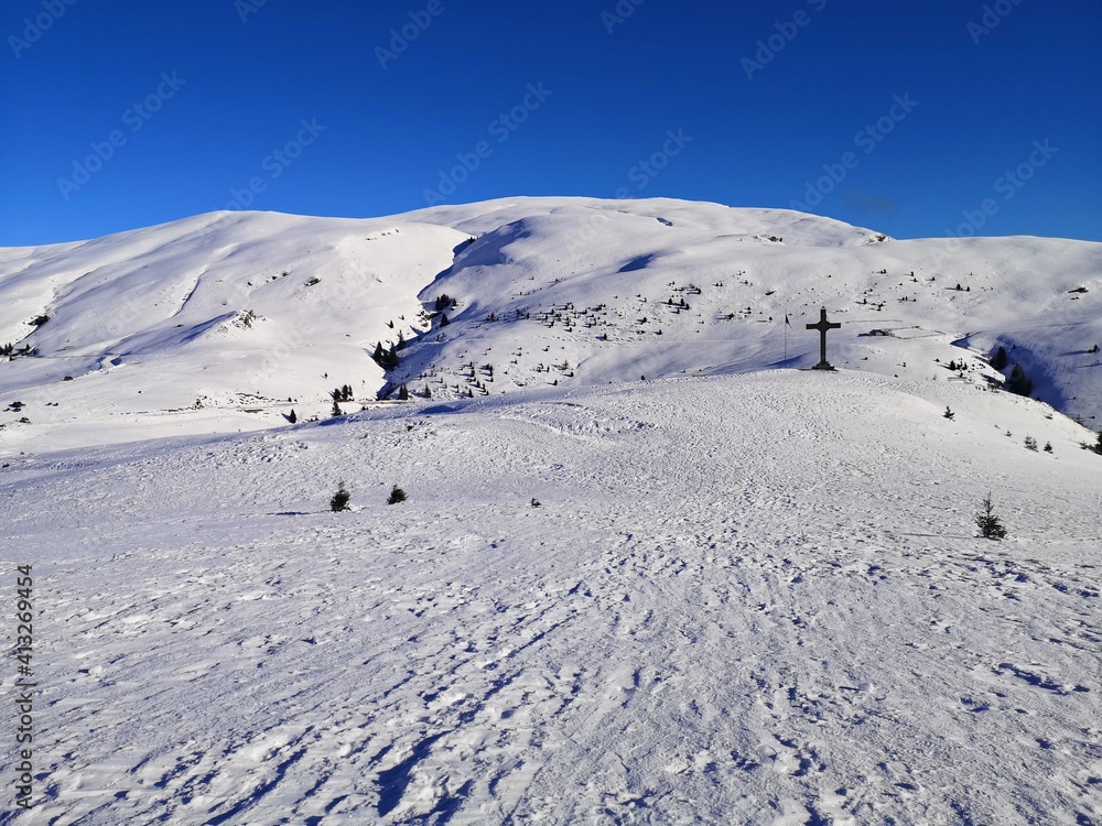 Winter - white landscape in the mountains 