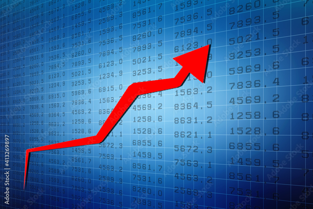 Fototapeta premium 2d rendering Stock market online business concept. business Graph 