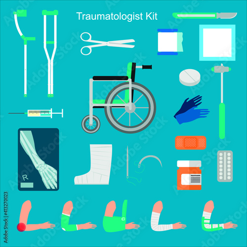 Traumatologist kit doctors set