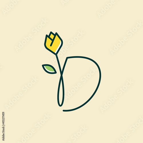 Initial Tulip Flower
