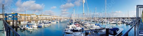 Brighton Marina section with a lines group of selling boat at East Susex Brighton, UK.