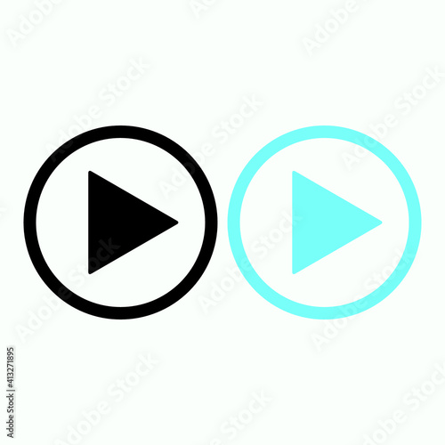 Free Download Play button icon in trendy flat style isolated on grey background. Play symbol for your web site design, logo, app, UI. Vector illustration - GFXLoad