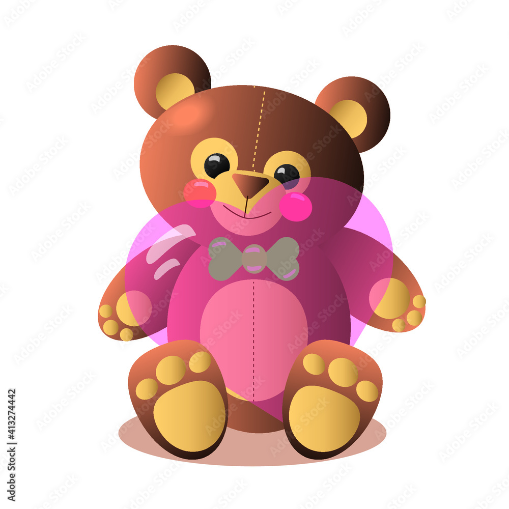 Naklejka premium teddy bear with heart