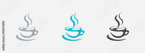 Coffee cup logo template vector set icons design.