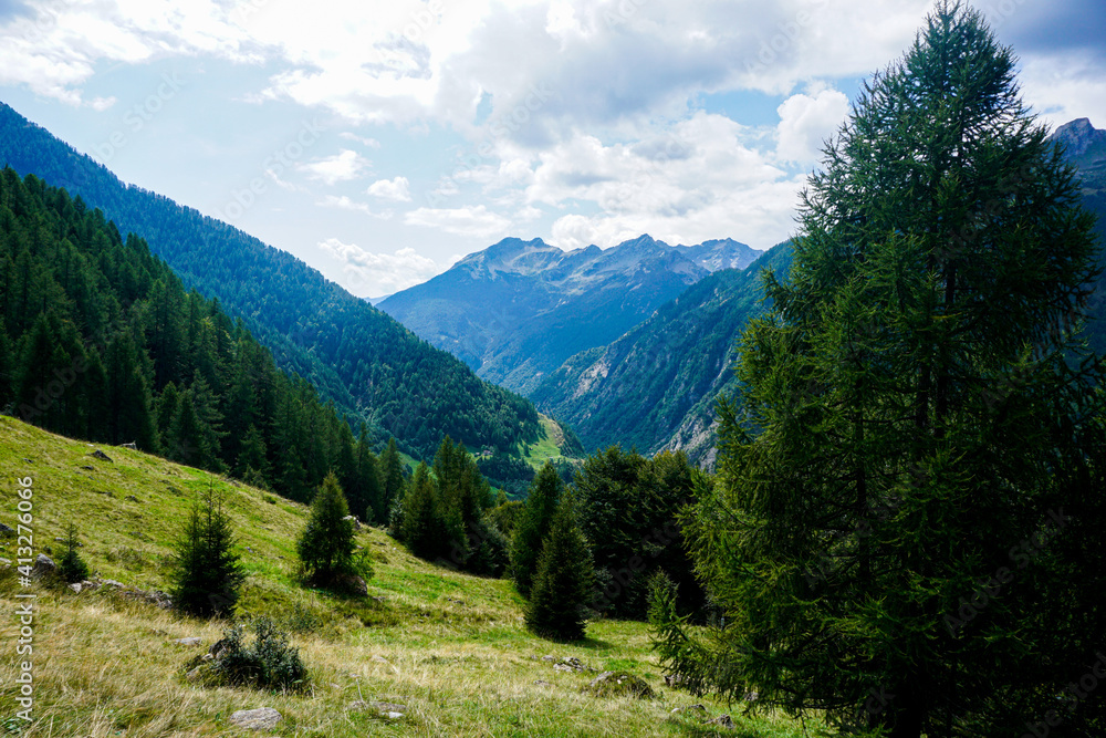 Beautiful view over the Lavizzara valley near Fusio, Switzerland
