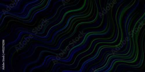 Light Blue, Green vector backdrop with bent lines.