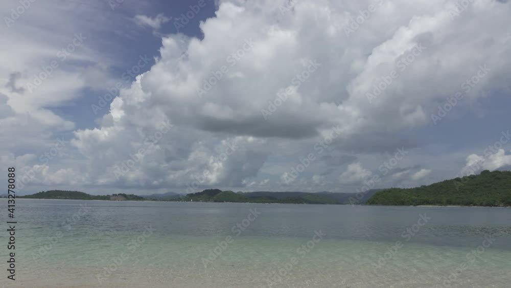 Panorama of Gili Islands on a cloudy day, Islands in the tropical sea, Lombok Indonesia Panorama of Gili Islands on a cloudy day, Islands in the tropical sea, Lombok Indonesia