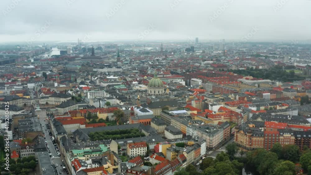 Flight over beautiful Copenhagen - the capital of Denmark Flight over beautiful Copenhagen - the capital of Denmark
