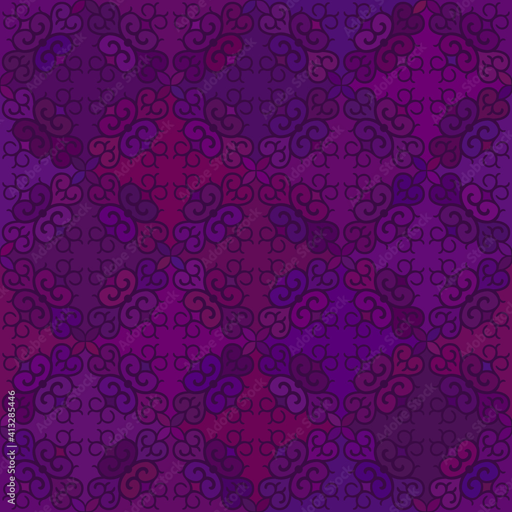 Abstract vector background Seamless dark purple Central asian pattern Abstract vector background Seamless dark purple Central asian pattern