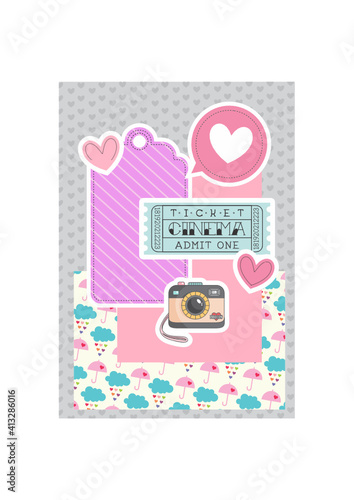 Card, Scrapbook boyfriends, elementos para scrapbook, retrô, cinema, Valentine Day, Dia dos namorados.