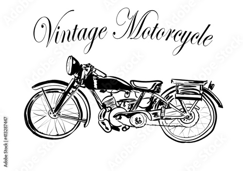 vintage motorcycle on a white background