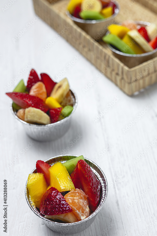 Recyclable take away fruit cups Recyclable take away fruit cups