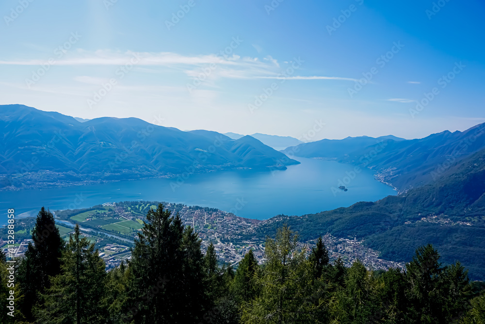 View to Ascona and Italy with Maggia delta from Cardada View to Ascona and Italy with Maggia delta from Cardada