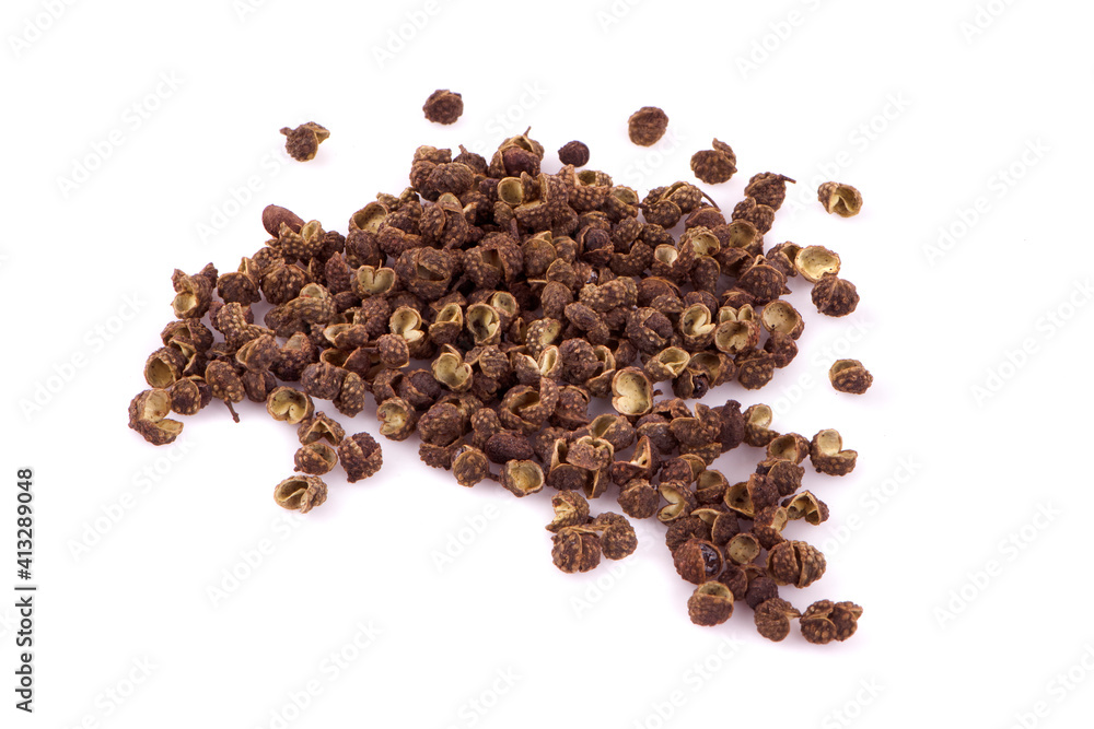 Sichuan pepper isolated on white background Sichuan pepper isolated on white background