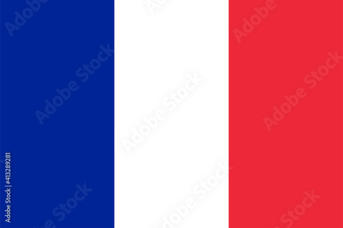 Bandera de Francia azul, blanca y roja