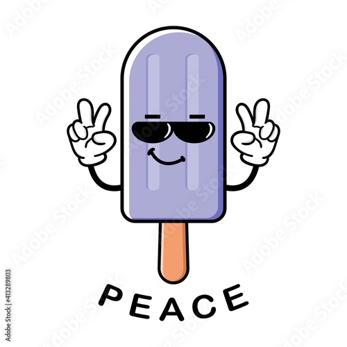 cute ice cream cartoon mascot character