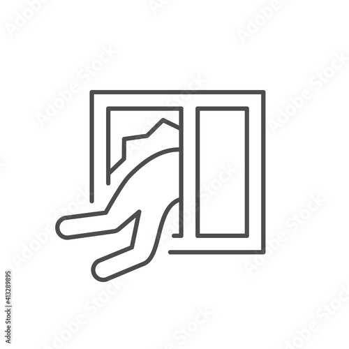 Home robbery line outline icon
