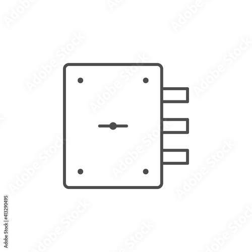 Mortise lock line outline icon