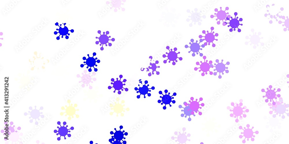 Light blue, red vector backdrop with virus symbols. Light blue, red vector backdrop with virus symbols.