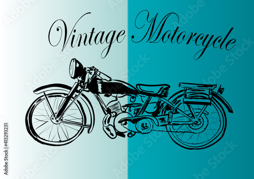 vintage motorcycle on a white background