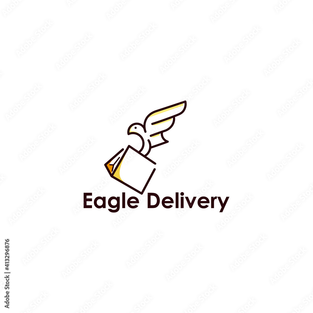 Eagle Delivery Package logo icon design template, good use for freight forwarding agency