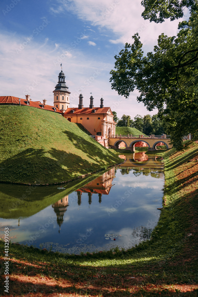 Nesvizh castle in the summer day in Belarus