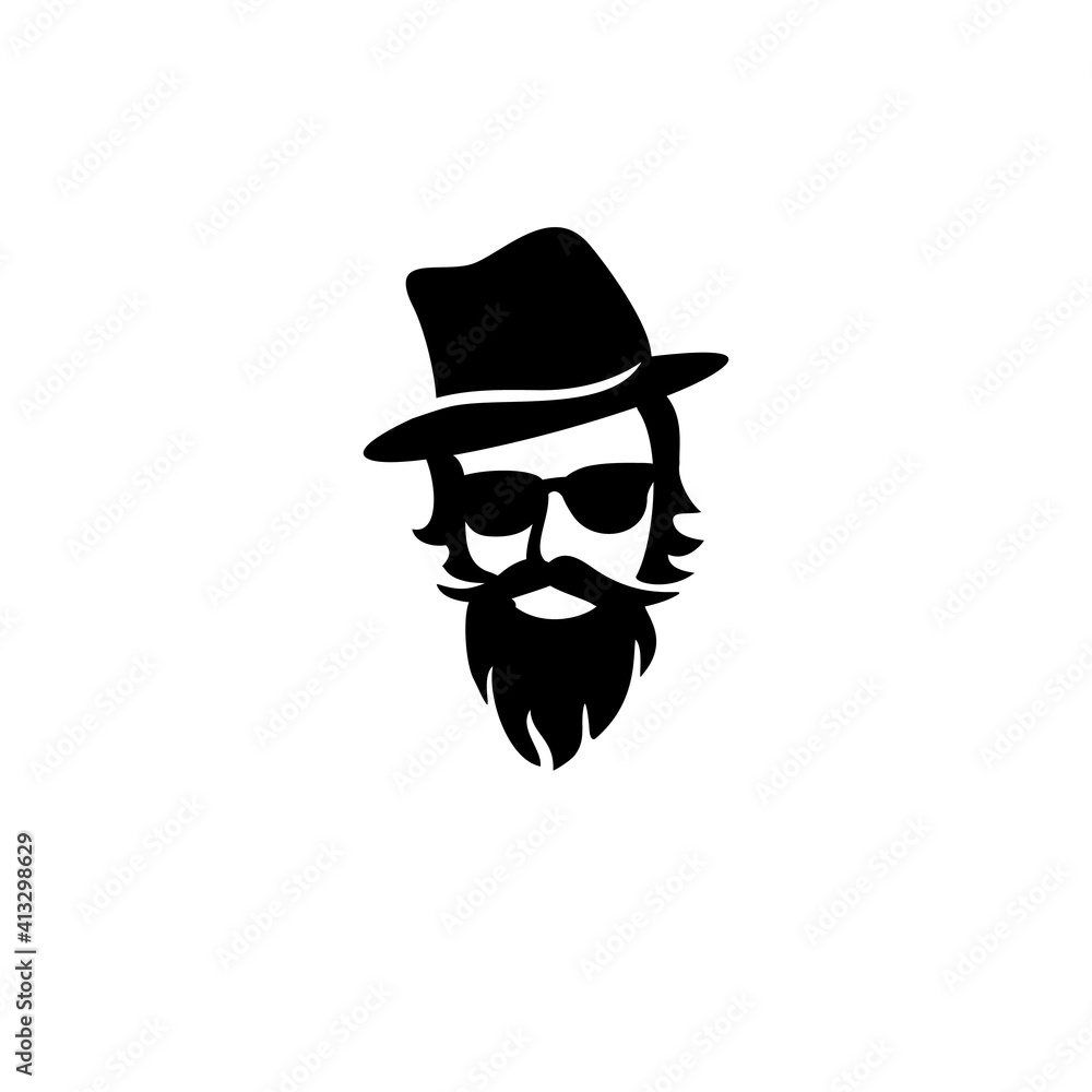 Gentleman logo design. Awesome our combination man 
with hat and beard logo. A gentleman logotype.
