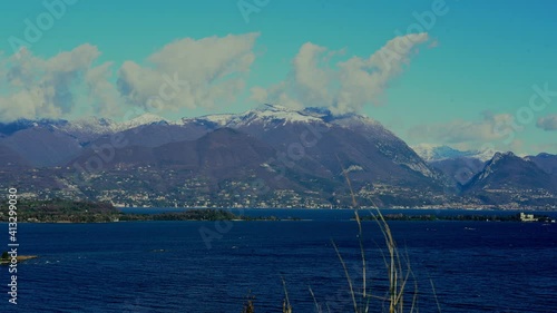 aerial view on the Lake Garda in winter
