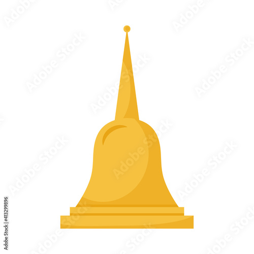 golden bell songkran isolated icon vector illustration design