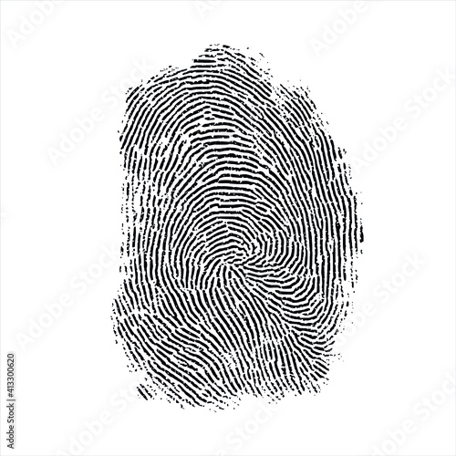 fingerprint forensic security realistic illustration
