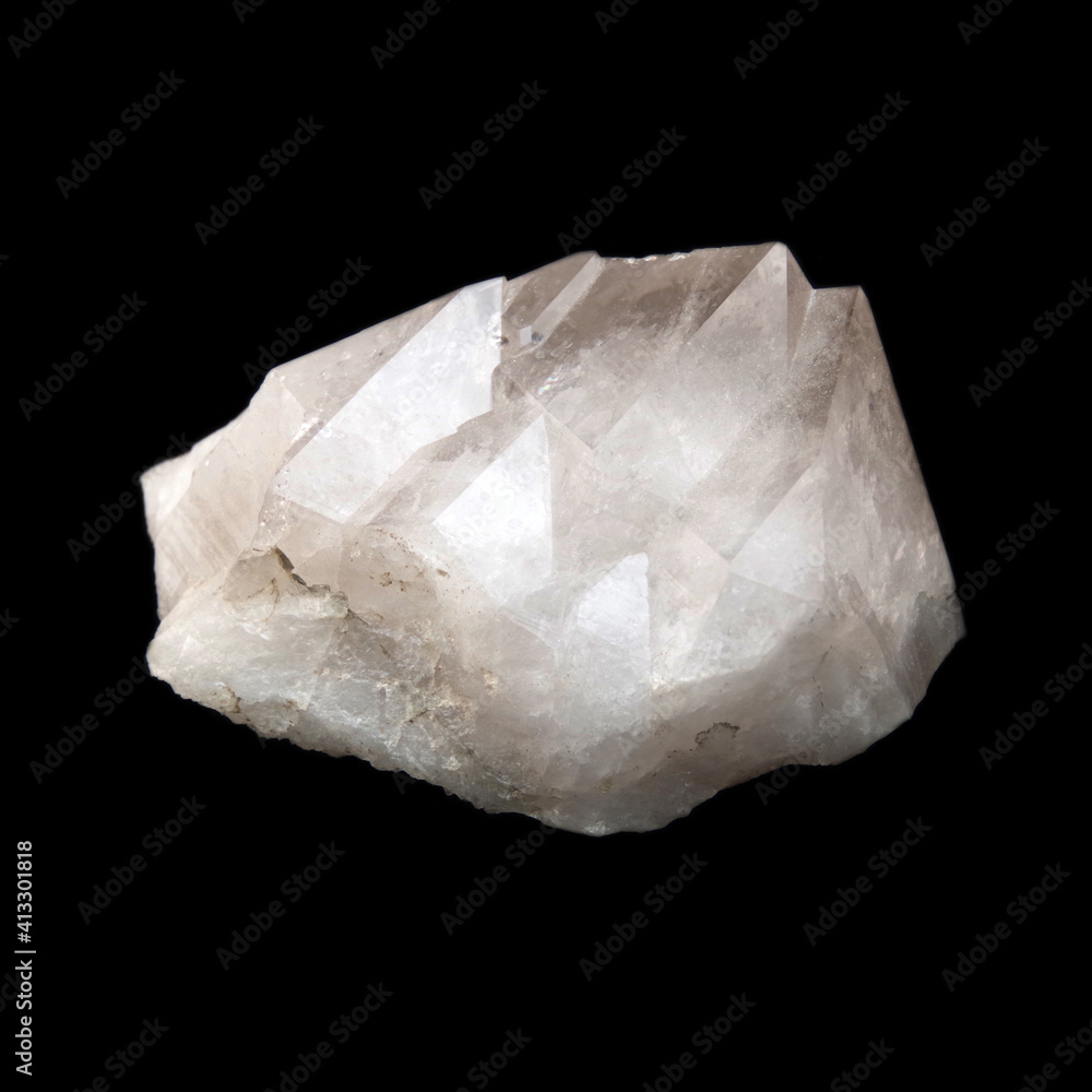 Smoky quartz crystal druse on black background Smoky quartz crystal druse on black background