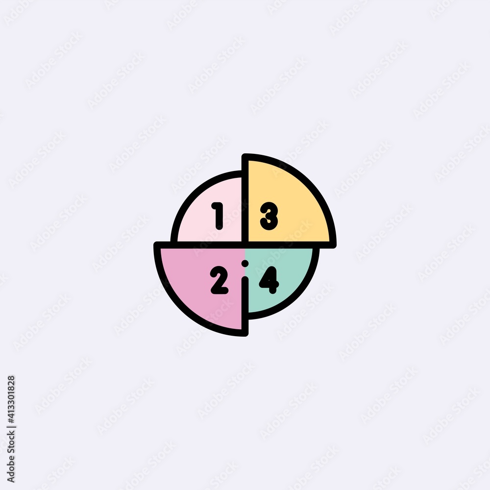 Obraz premium Vector color flat chart diagram icon illustration