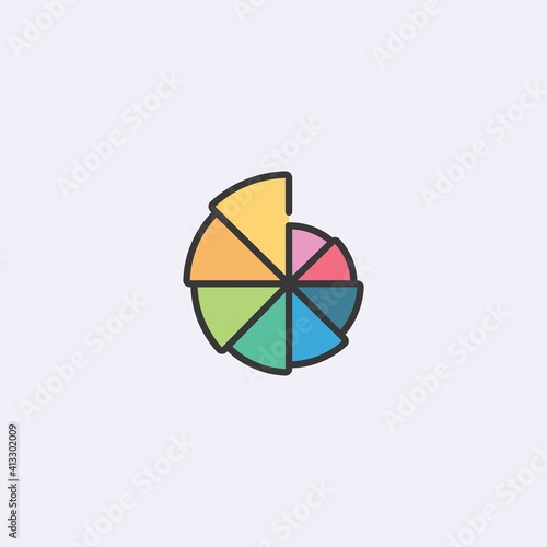 Vector color flat chart diagram icon illustration Free Download Vector color flat chart diagram icon illustration - GFXLoad