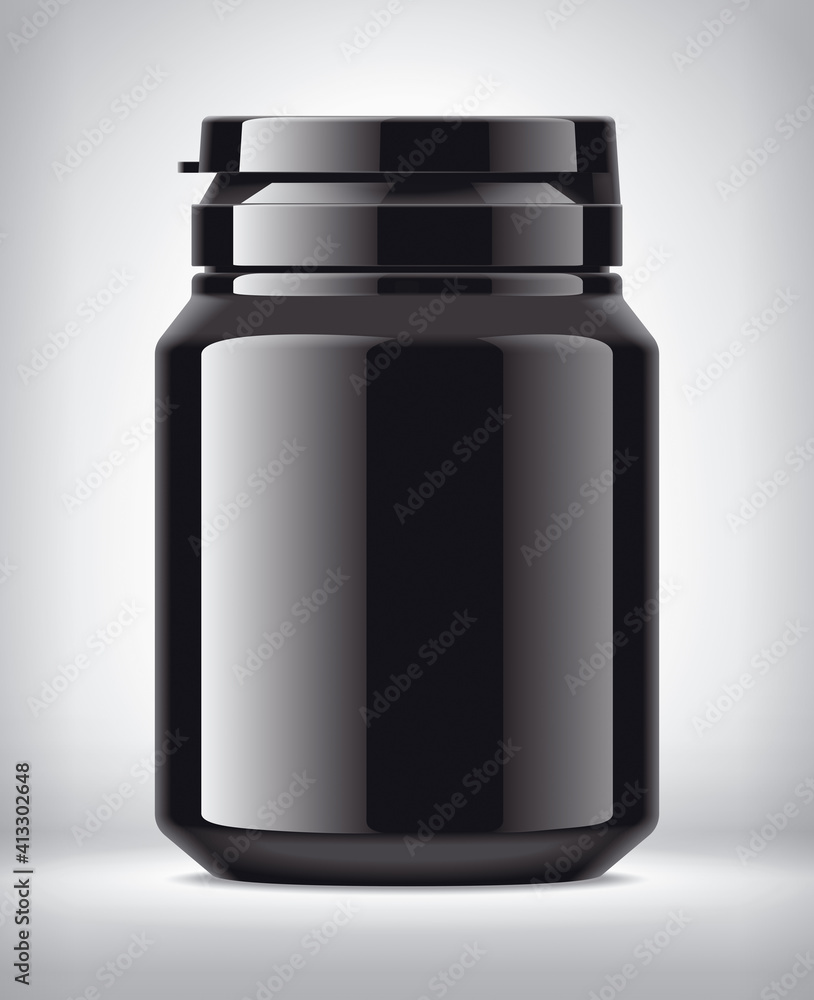 Glossy Colored Plastic Bottle with rubber cap on background. Glossy Colored Plastic Bottle with rubber cap on background.