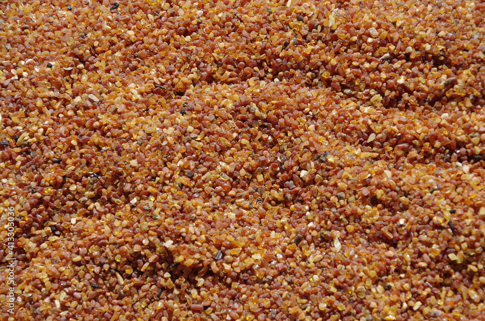 Carpet of many crude orange Baltic amber Carpet of many crude orange Baltic amber