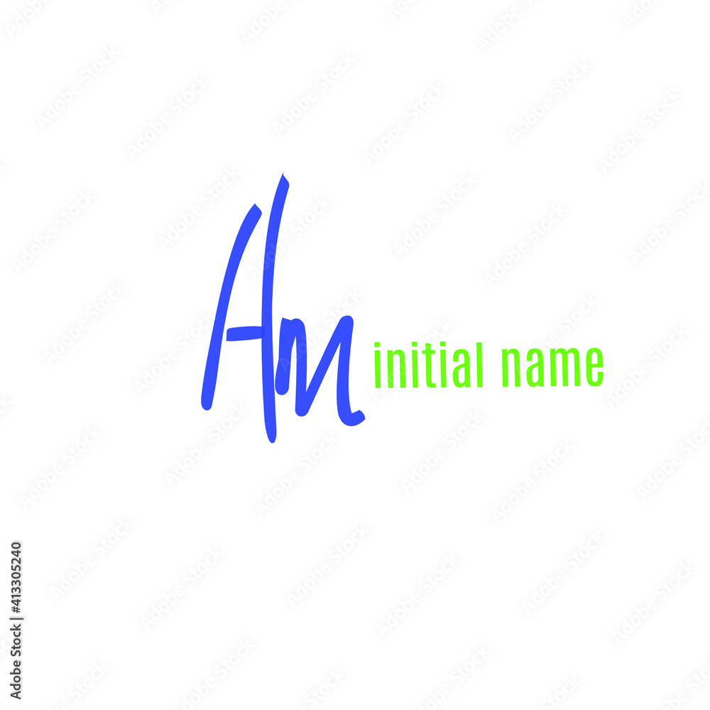 Am initial handwritten logo for identity