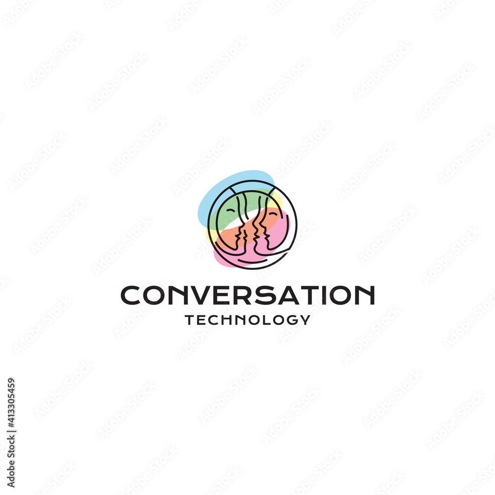 outline poeple communication line art logo design simple outline poeple communication line art logo design simple