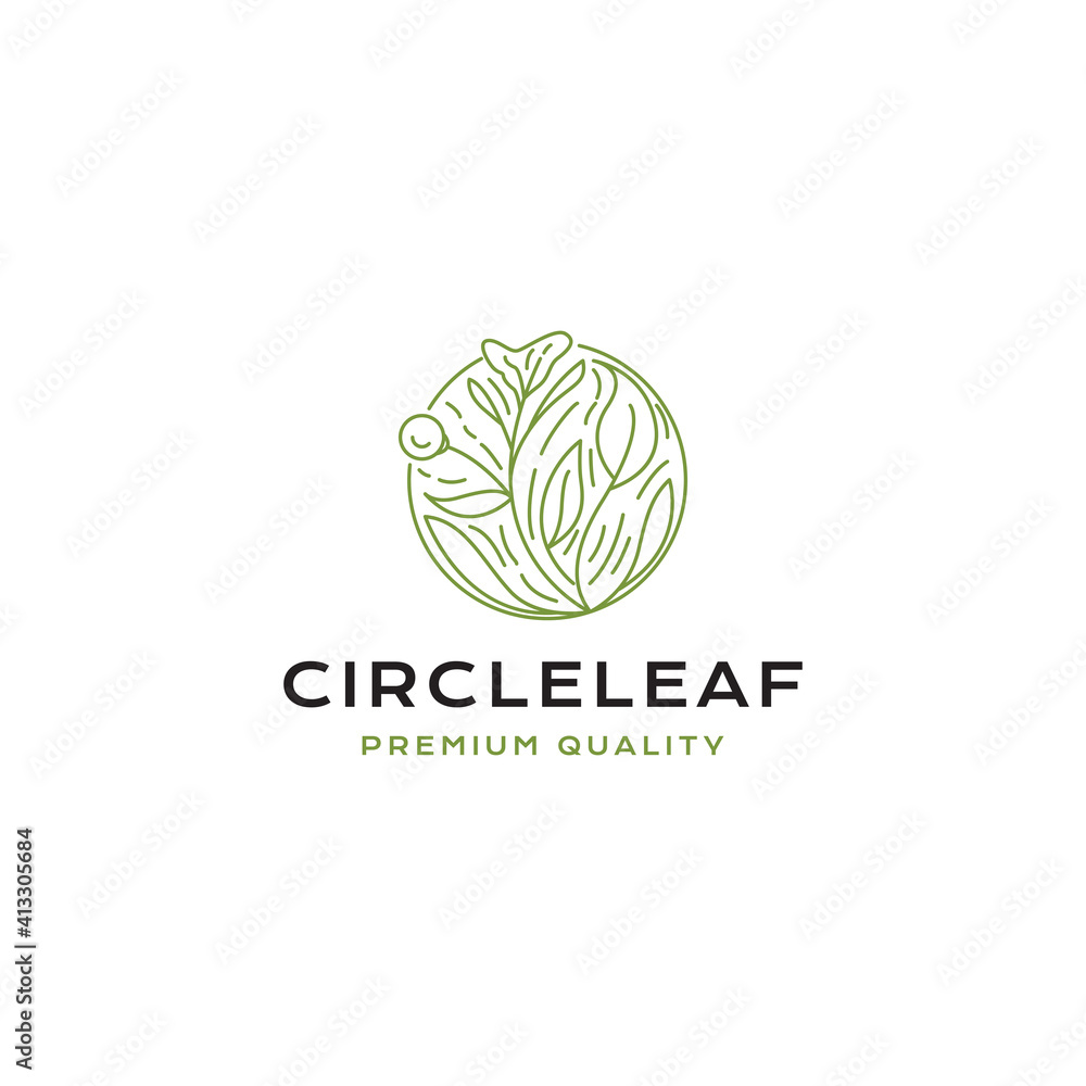 circle leaf logo design with simple style unique vector circle leaf logo design with simple style unique vector